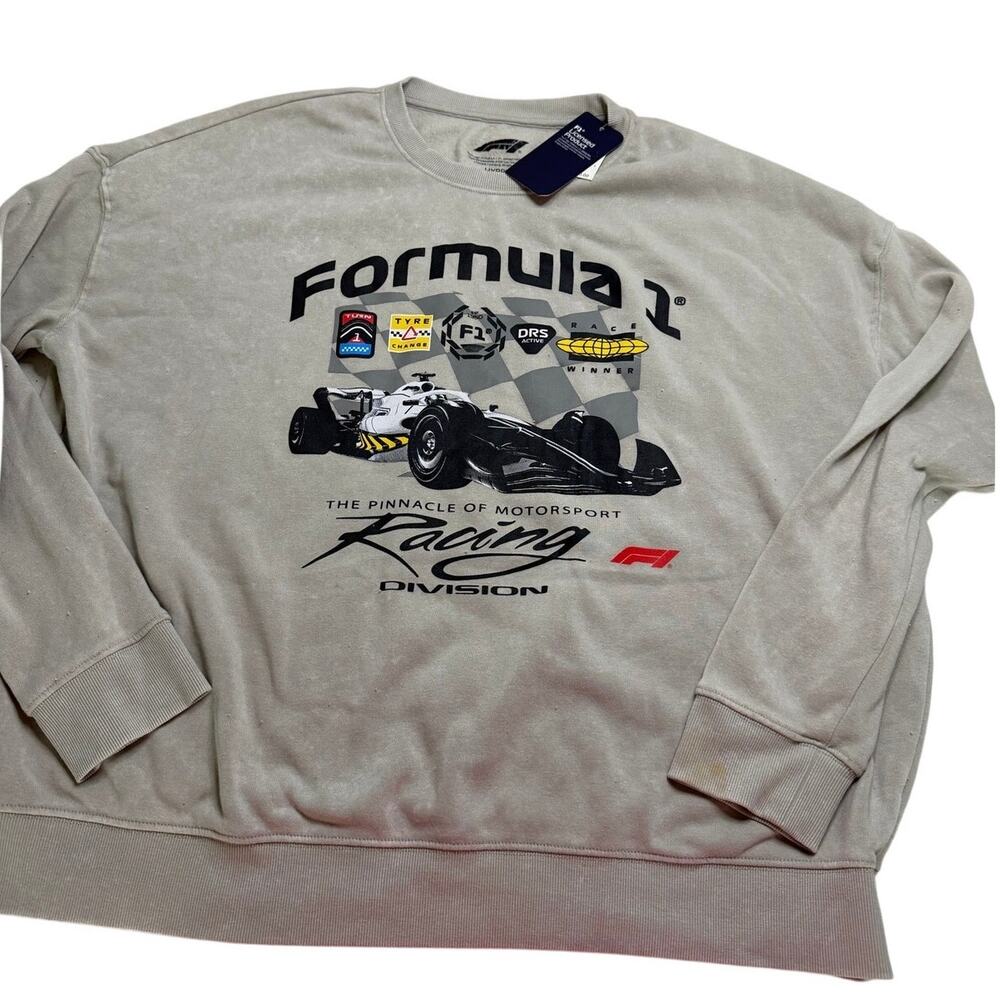Hybrid Apparel Formula 1 Racing Officially Licensed Gray Sweatshirt Size XXL